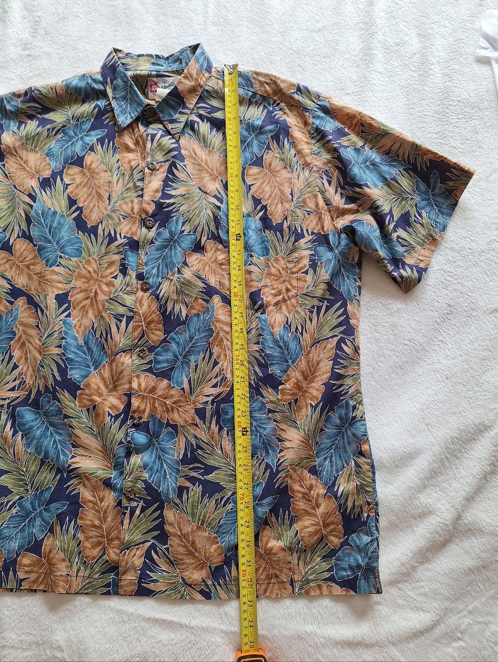 Vintage Hilo Hattie 2XL Hawaiian Aloha Shirt Made in Hawaii Blue Floral - Picture 7 of 9